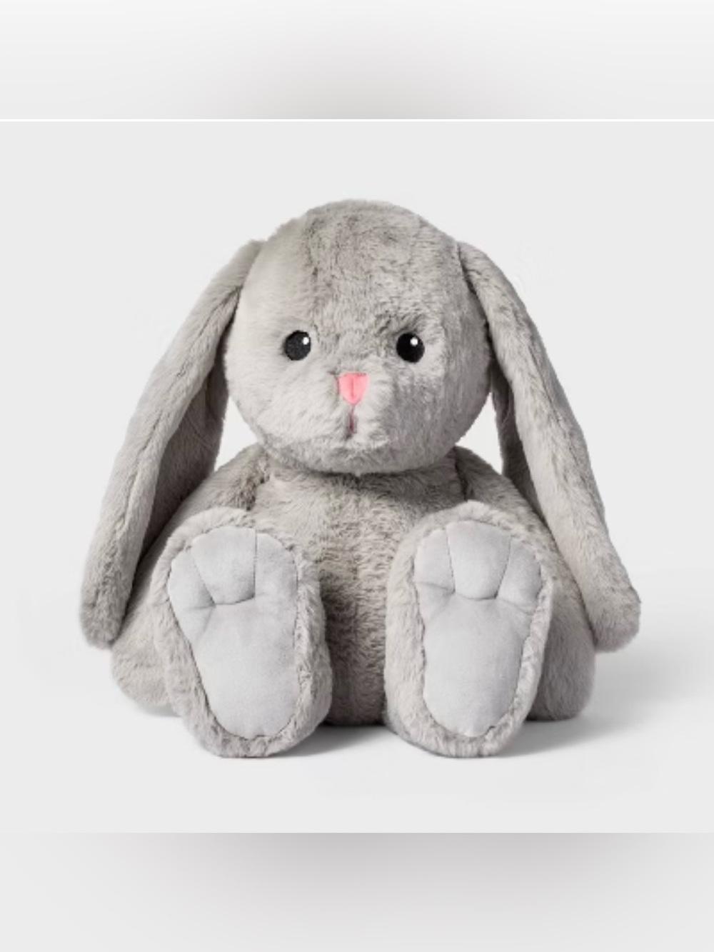 Gigglescape 18in Gray Bunny Plush Jumbo Stuffed Animal